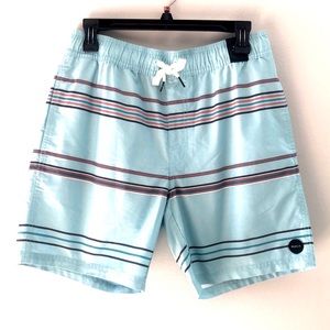 RVCA Aqua Stripes Elastic Drawstring Waistband Multi-Pockets Board Shorts size S